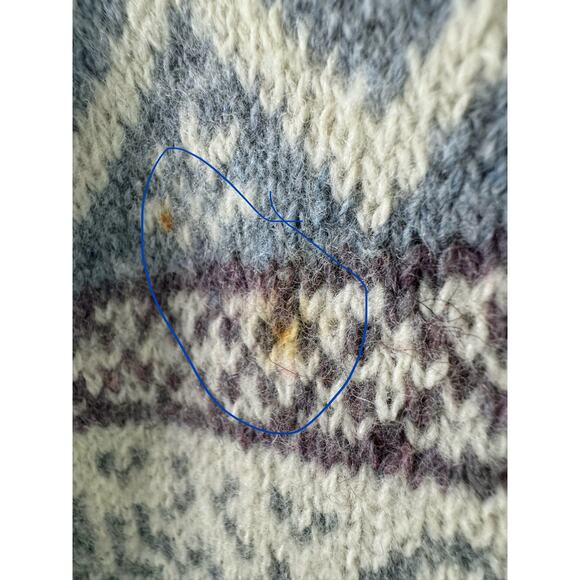 Vintage Alps Cardigan Sweater size Small Wool Blend Nordic Ivory Grandma - Picture 2 of 8